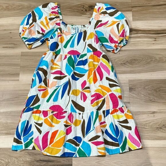 Tabitha Brown Linen Multicolored Dress Women’s Small - Picture 5 of 5